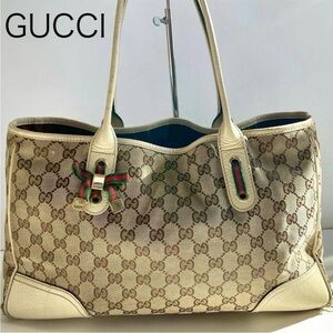Gucci Beige Monogram Tote Bag